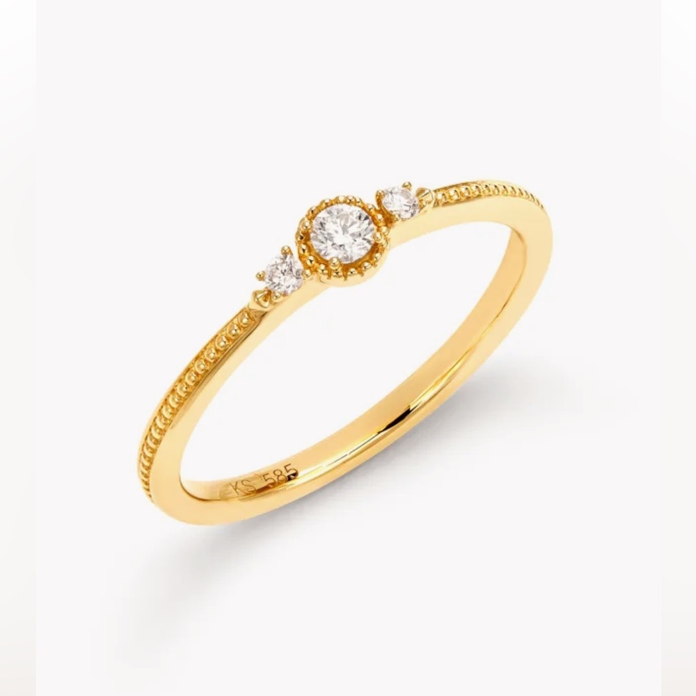 Kendra Scott Victoria 14k Yellow Gold Band Ring in White Diamond - size 6